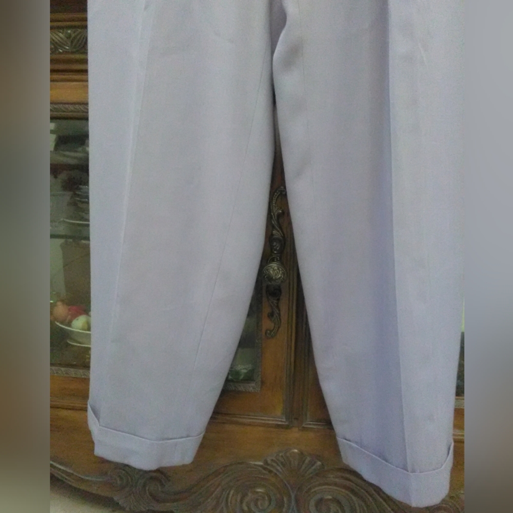 BNWOT VINTAGE 90s LAVENDER PANTS BY RALPH LAUREN SZ. 14 PLEATED CUFFED HEM - Picture 9 of 10